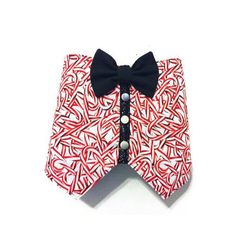 Candy Cane Bow Tie Vest - Snort Life  - 1