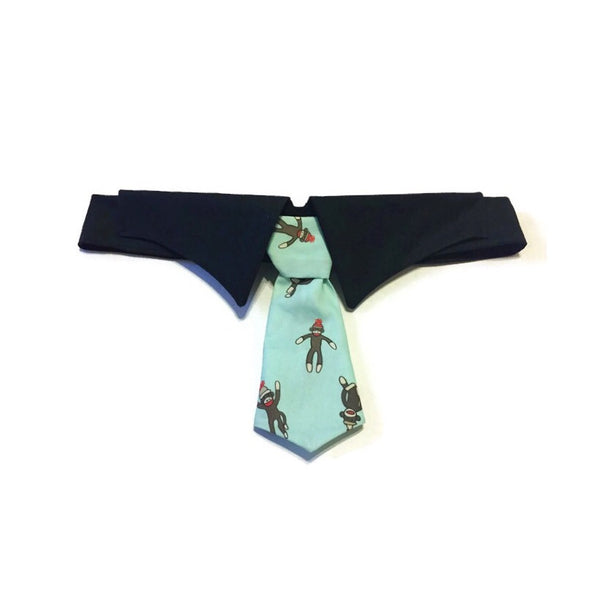 Mr Sock Monkey Necktie Collar Set