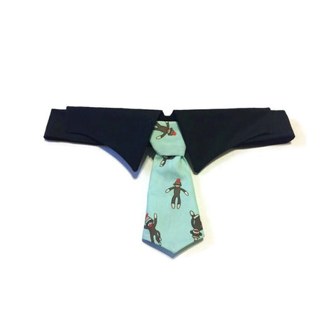Mr Sock Monkey Necktie Collar Set
