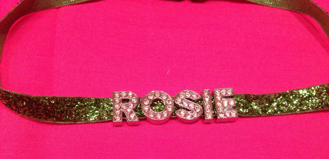 Personalized Name Rhinestone Necklace--Up to 5 Letters - Snort Life, Mini Pig Clothes