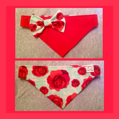 Roses Are Red Reversible Bandana - Snort Life, Mini Pig Clothes