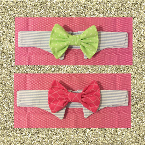 Seersucker Sunday Bow Tie Collar Set - Snort Life, Mini Pig Clothes