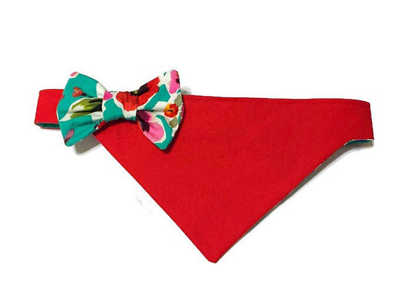 Poppies & Posies Reversible Bow Bandana - Snort Life  - 3