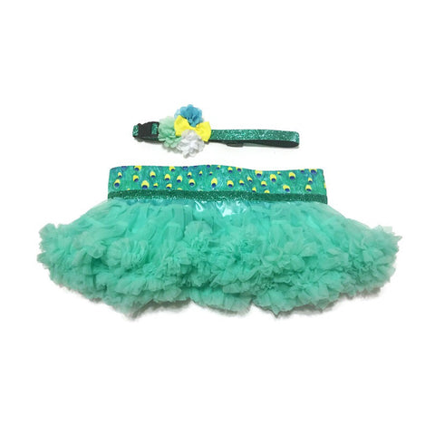 Peacock Diva Skirt & Collar Set - Snort Life  - 1