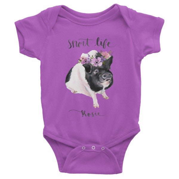 Rosie Infant Organic Short Sleeve One-Piece - Snort Life  - 1