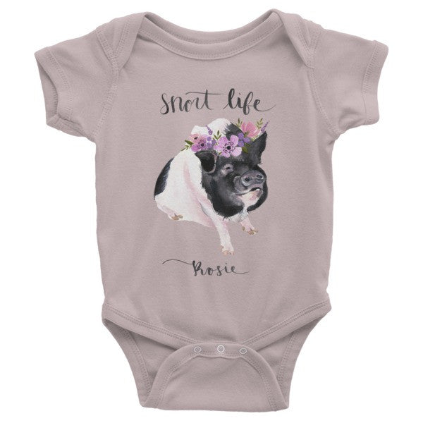 Rosie Infant Organic Short Sleeve One-Piece - Snort Life  - 4