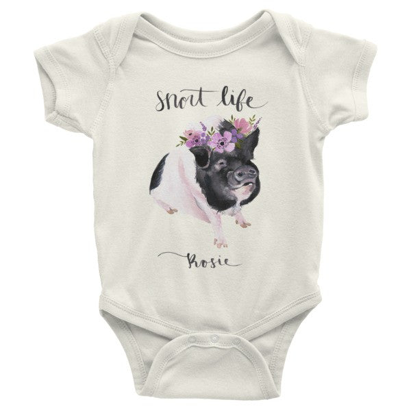Rosie Infant Organic Short Sleeve One-Piece - Snort Life  - 3